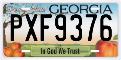 GA license plate PXF9376