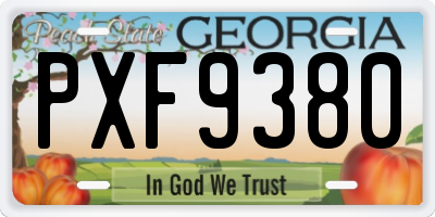 GA license plate PXF9380