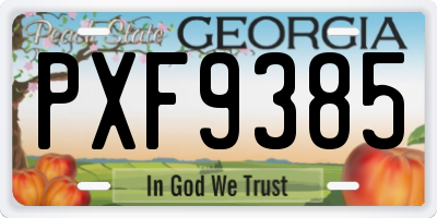 GA license plate PXF9385