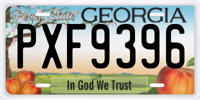 GA license plate PXF9396