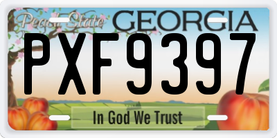 GA license plate PXF9397