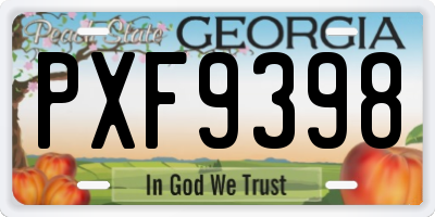 GA license plate PXF9398