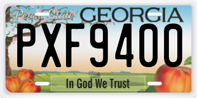 GA license plate PXF9400