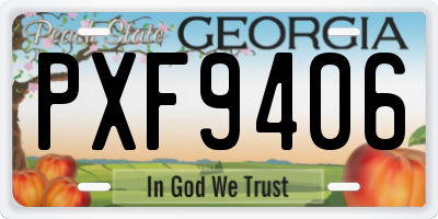 GA license plate PXF9406