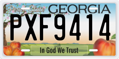 GA license plate PXF9414