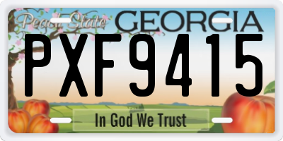 GA license plate PXF9415