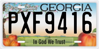 GA license plate PXF9416