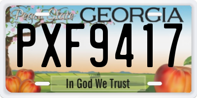 GA license plate PXF9417