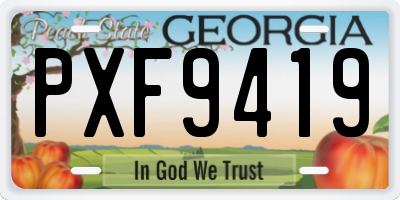 GA license plate PXF9419
