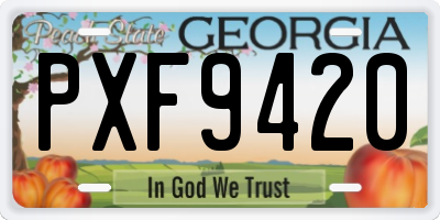GA license plate PXF9420