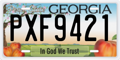 GA license plate PXF9421