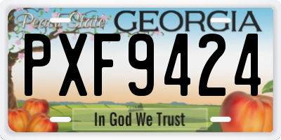 GA license plate PXF9424