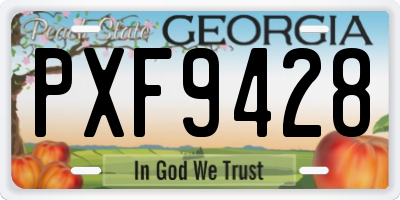 GA license plate PXF9428