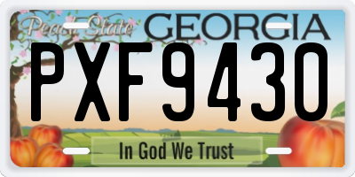 GA license plate PXF9430