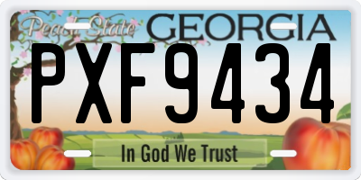 GA license plate PXF9434
