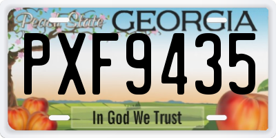 GA license plate PXF9435