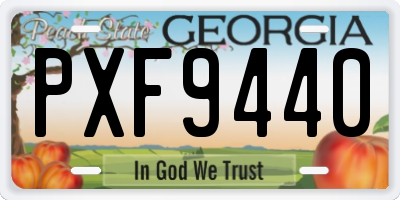 GA license plate PXF9440