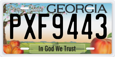 GA license plate PXF9443