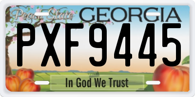 GA license plate PXF9445