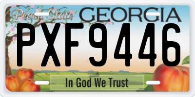 GA license plate PXF9446