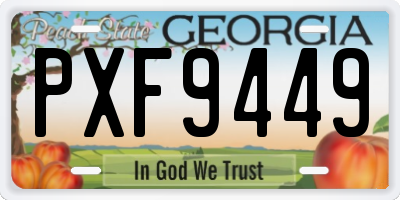 GA license plate PXF9449