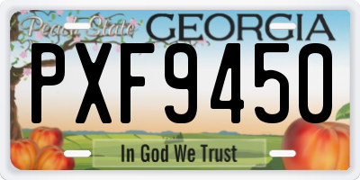 GA license plate PXF9450