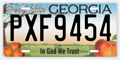 GA license plate PXF9454
