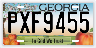 GA license plate PXF9455