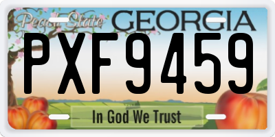 GA license plate PXF9459