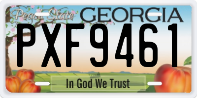 GA license plate PXF9461