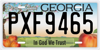GA license plate PXF9465