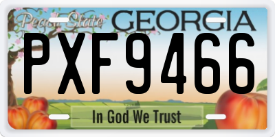 GA license plate PXF9466