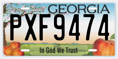 GA license plate PXF9474