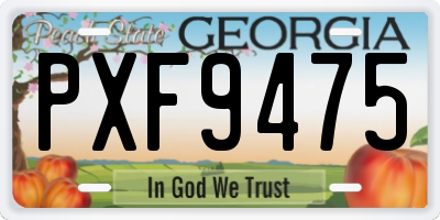 GA license plate PXF9475