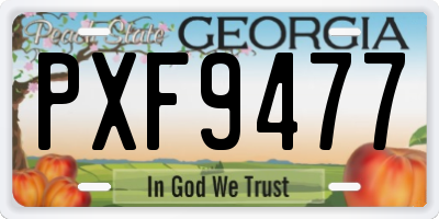 GA license plate PXF9477