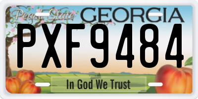 GA license plate PXF9484