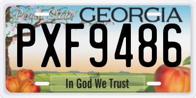 GA license plate PXF9486