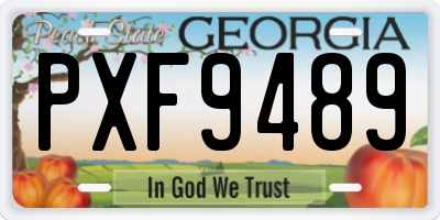 GA license plate PXF9489