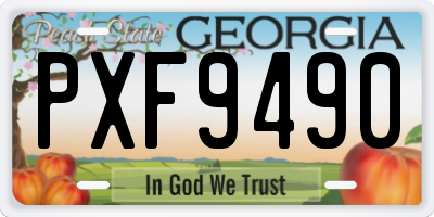 GA license plate PXF9490