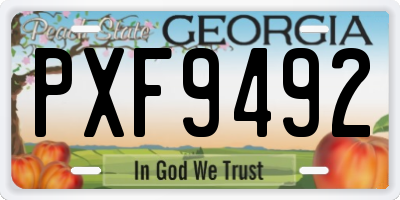 GA license plate PXF9492