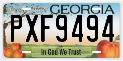 GA license plate PXF9494