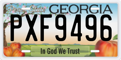 GA license plate PXF9496