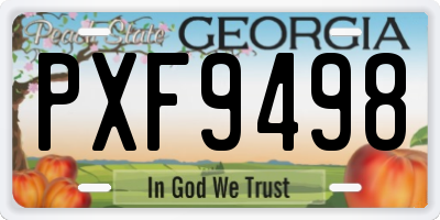 GA license plate PXF9498