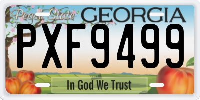 GA license plate PXF9499
