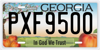 GA license plate PXF9500
