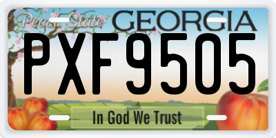 GA license plate PXF9505