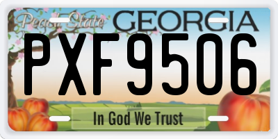GA license plate PXF9506