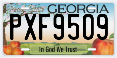 GA license plate PXF9509