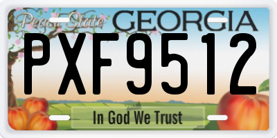 GA license plate PXF9512