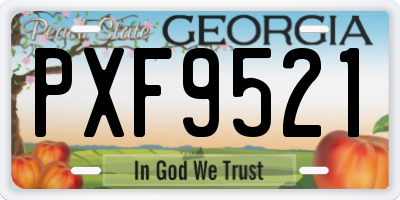 GA license plate PXF9521